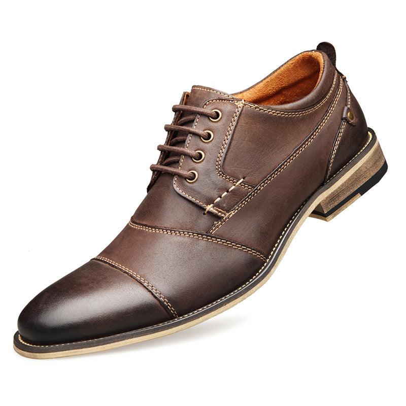 Men's Leather Lace-up Casual Shoes for Everyday Wear