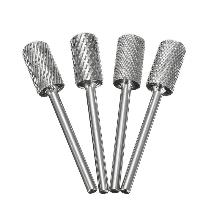 4pcs Nail Art Drill Bits Tungsten Carbide Steel Polish Electric Machine Smooth File