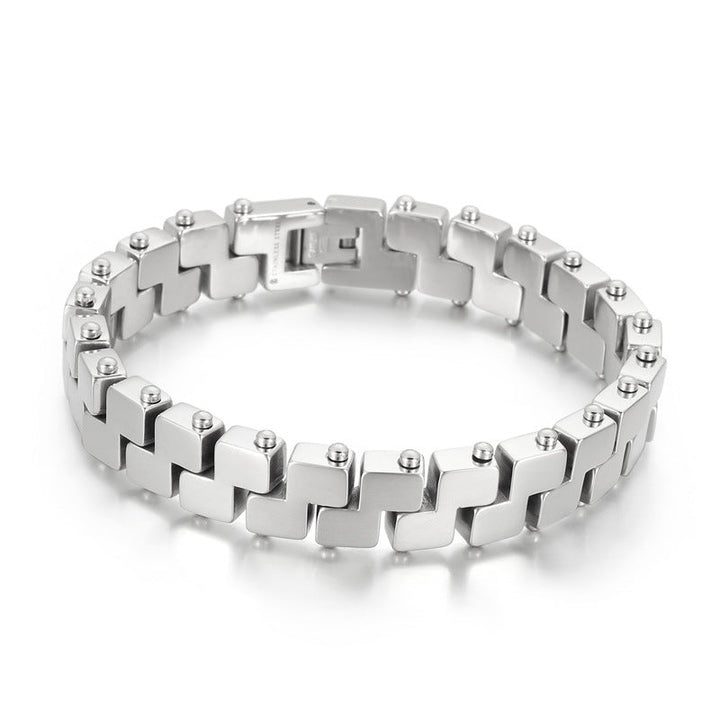 Personalized Vacuum Plating 18kz Type Titanium Steel Men's Bracelet