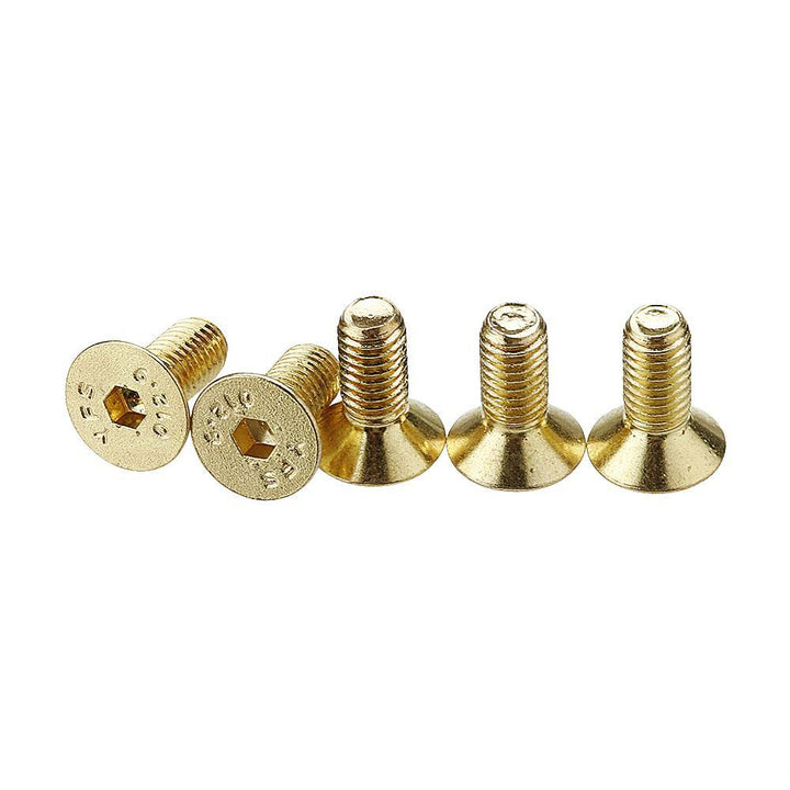 Suleve™ M5AH2 50Pcs Titanium Plated M5 Hex Socket Flat Head Countersunk Screws Alloy Steel 12.9 Grade Screw Bolt M5*12