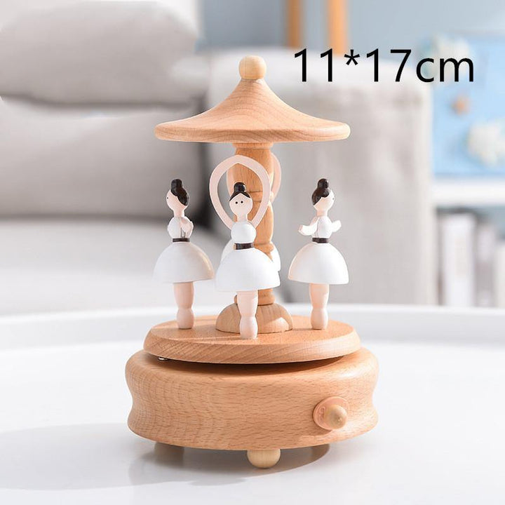 Music Boxes Innovative Rotating Musical Box Wooden Music Box Table Decoration - MRSLM