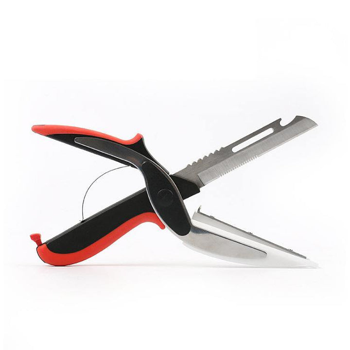 Stainless Steel Scissors Multifunctional Scissors Cutting Machine 2 in 1 Cutting Board Utility Knife - MRSLM