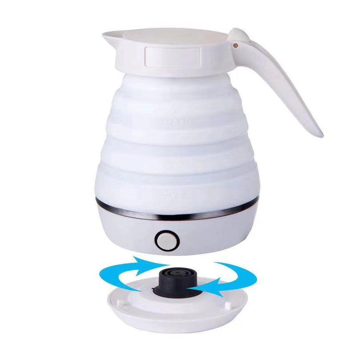 Foldable Kettle Stainless Steel Electric Silicone Kettle Traveller Kettle Portable  (White US 220V)