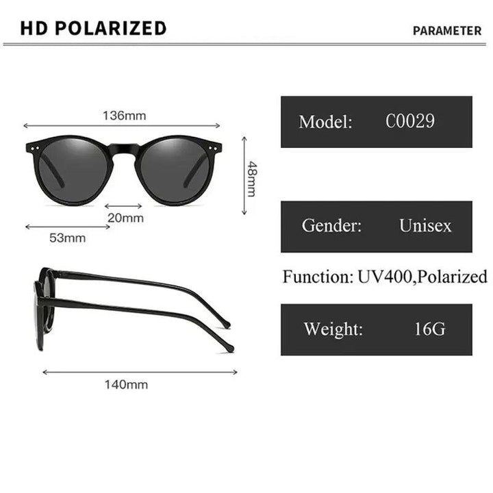 2024 Retro Round Polarized Sunglasses UV400