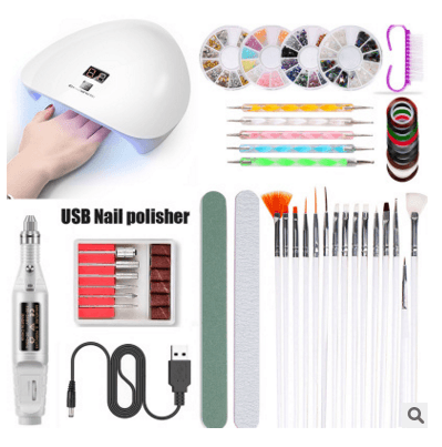 45W Intelligent Induction Nail UV Phototherapy Lamp Nail Polishing Set - MRSLM