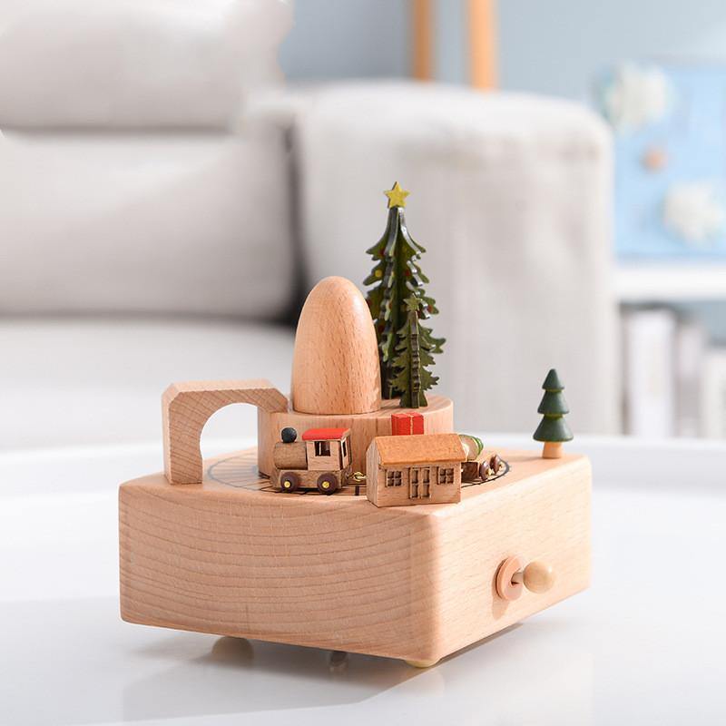 Music Boxes Innovative Rotating Musical Box Wooden Music Box Table Decoration - MRSLM