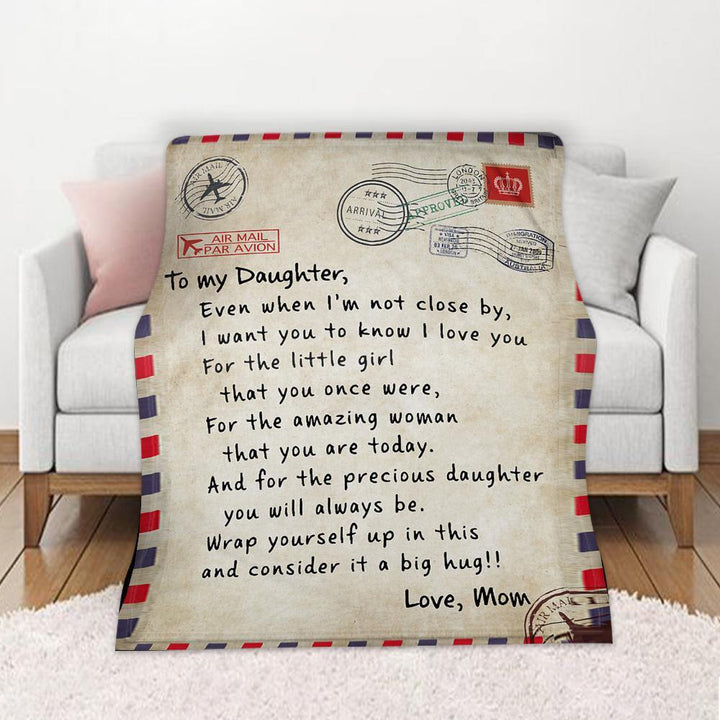 Fleece Blanket to My Daughter Son Wife Letter Printed Quilts Air Mail Blankets Positive Encourage and Love GiftsDrop Ship - MRSLM