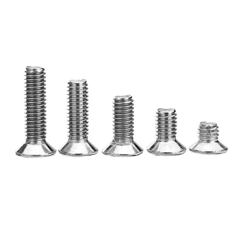 Suleve‚Ñ¢ M3SP1 50Pcs M3 Stainless Steel Phillips Flat Head Countersunk Machine Screw 4-12mm Length