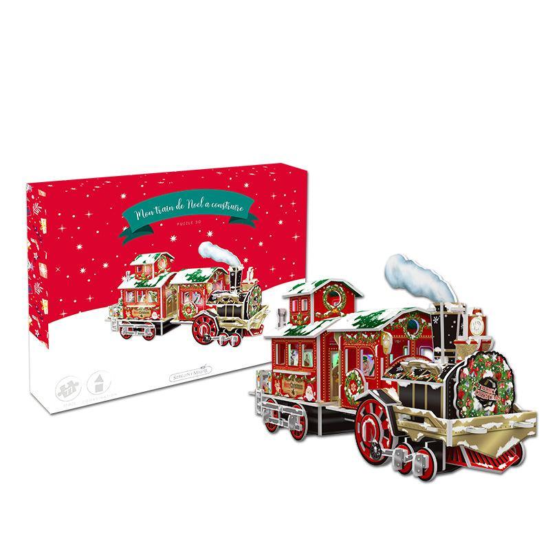 3D Train DIY Puzzle for Children's Christmas Gift Hardboard Model - MRSLM