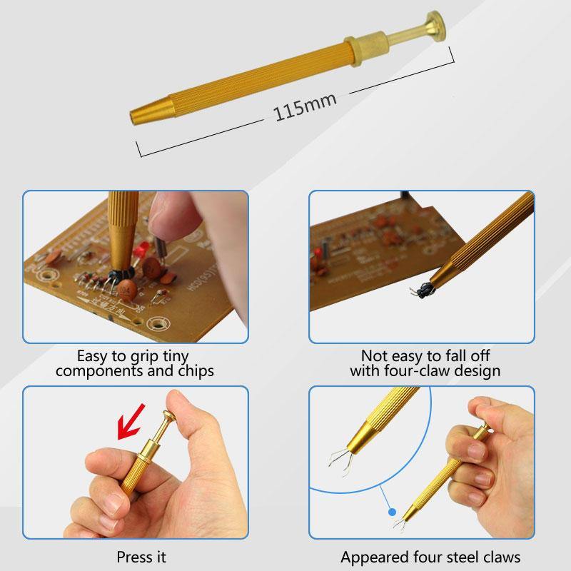 JAKEMY JM-T8-11 Four Claw Paws Parts IC Chip Grabber Maintenance Tweezer Pick Up Tools Gripping Device