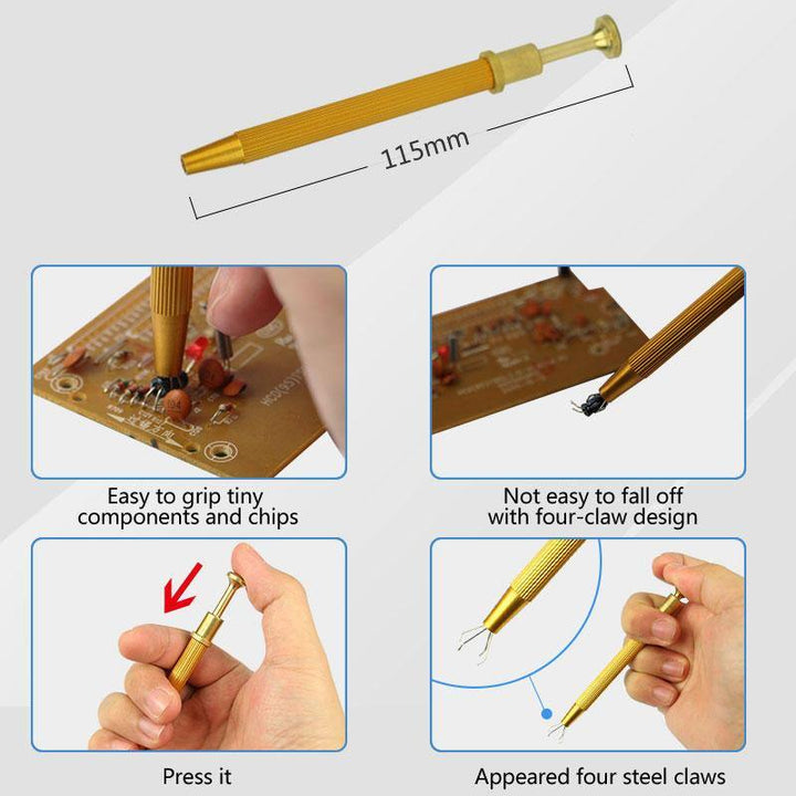 JAKEMY JM-T8-11 Four Claw Paws Parts IC Chip Grabber Maintenance Tweezer Pick Up Tools Gripping Device