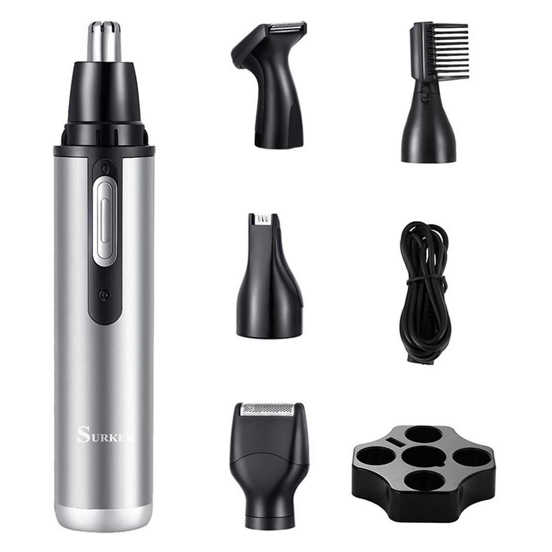 5 in 1 Men Hair Clippers Trimmer Cordless Rechargeable Nose Ear Beard Trimmer Shaver Set