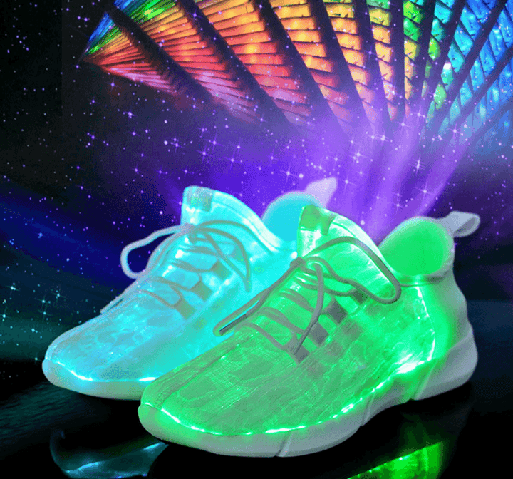 Fiber Optic LED Shoes USB Recharge Glowing Sneakers Man Llight Up Shoes