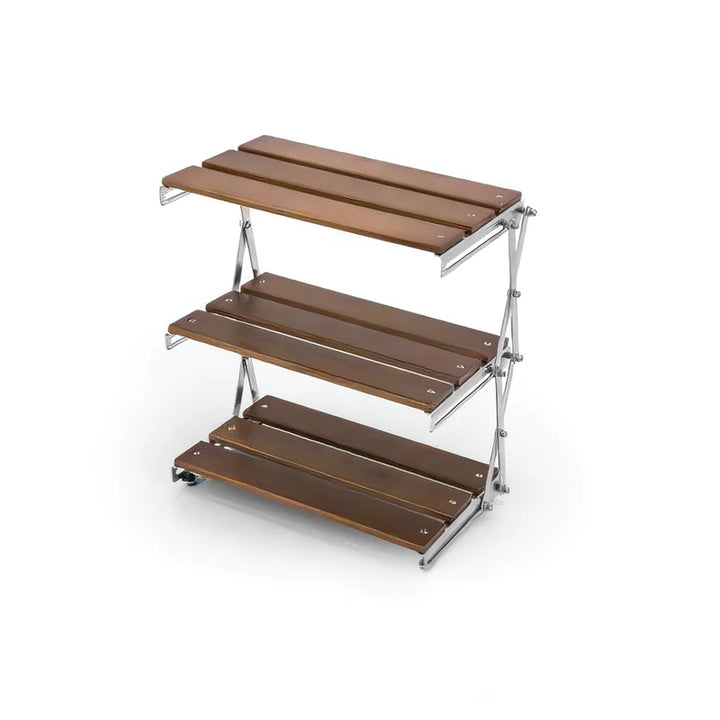 Solid Wood Collapsible Multifunction Shelf for Outdoor Picnics