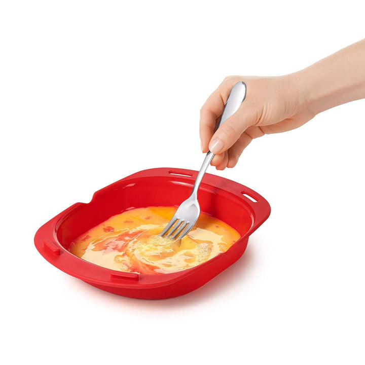 Egg Boiler Poacher Steamer Microwave Oven Silicone Omelette Mold Tool Egg Roll Baking (Red)