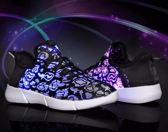 Fiber Optic LED Shoes USB Recharge Glowing Sneakers Man Llight Up Shoes