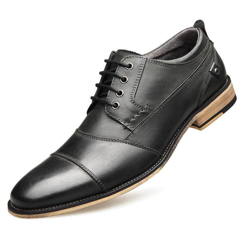 Men's Leather Lace-up Casual Shoes for Everyday Wear