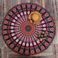 Printed Round Beach Towels And Yoga Mat (Green)