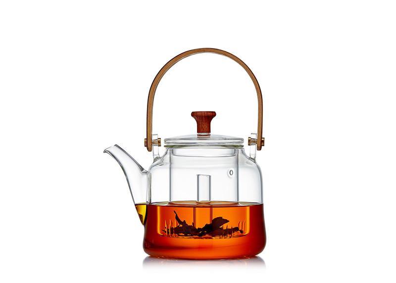 Japanese Style Glass Bamboo Handle Teapot Kettle - MRSLM