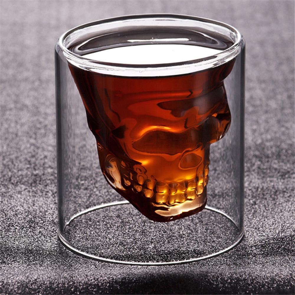 1Pcs Double Glass Skull Cup 75/150/250ml Transparent Milk Tea Coffee Water Mug Drinks Glass Reusable Tool Bar Accessories