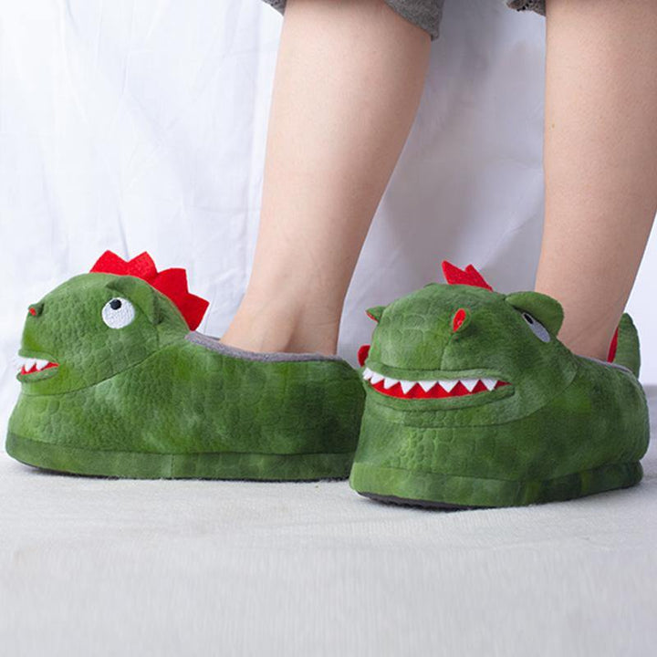 Dinosaur Slippers with Anti-Skid Rubber Sole House Shoes