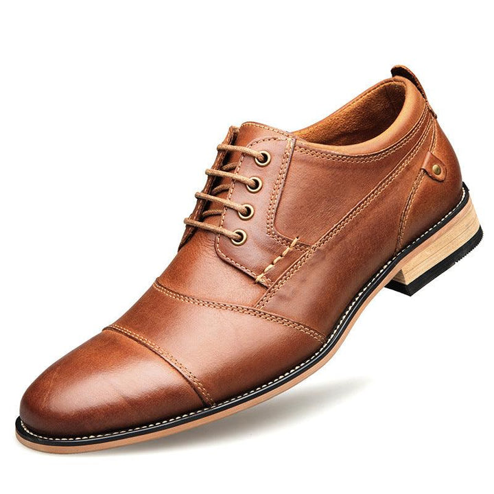 Men's Leather Lace-up Casual Shoes for Everyday Wear