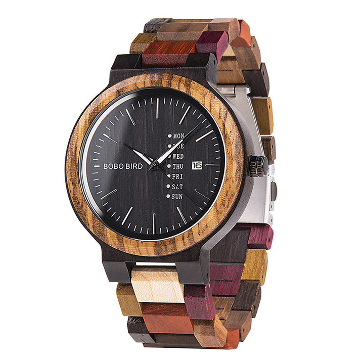 Art Retro Student Couple Wooden Quartz Watch