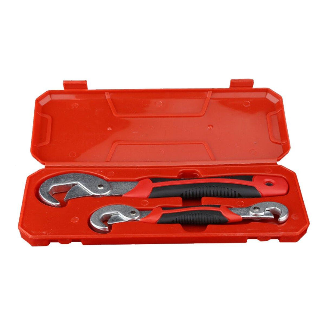 2Pcs 9-32mm Universal Hand Adjustable Wrench Set Spanner Pipe Bolt Nut Snap Multifunction