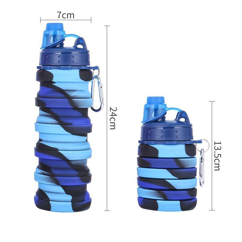 Foldable Water Bottle Leakproof Fold Silicone Cute Water Bottles Kids Cup with Straw - MRSLM