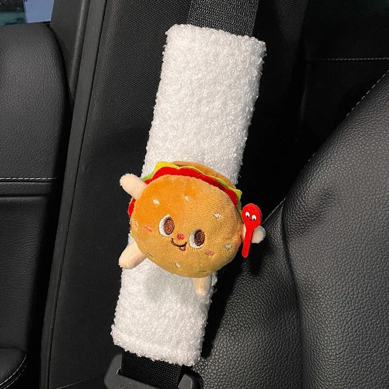 Plush Cartoon Car Seatbelt Covers for Kids