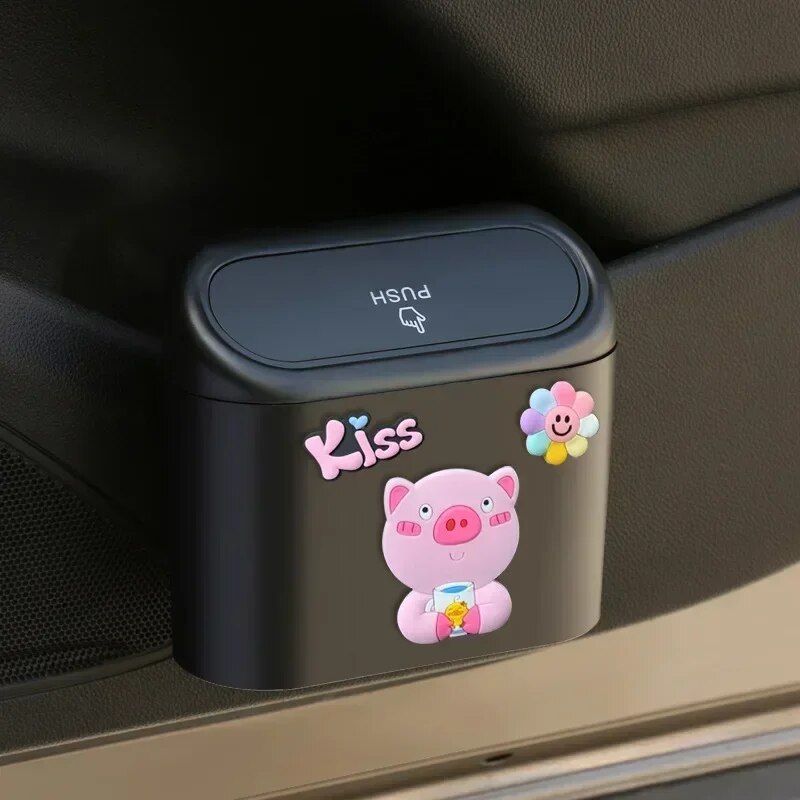 Compact Cartoon Car Garbage Bin