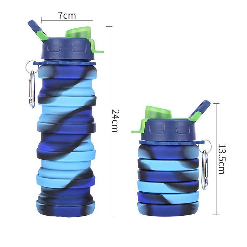 Foldable Water Bottle Leakproof Fold Silicone Cute Water Bottles Kids Cup with Straw - MRSLM