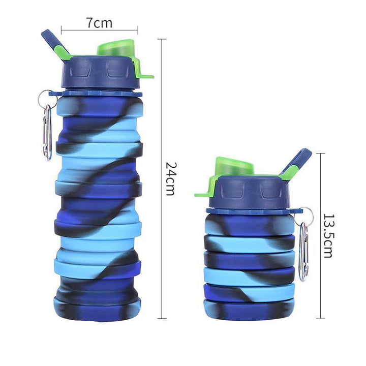 Foldable Water Bottle Leakproof Fold Silicone Cute Water Bottles Kids Cup with Straw - MRSLM