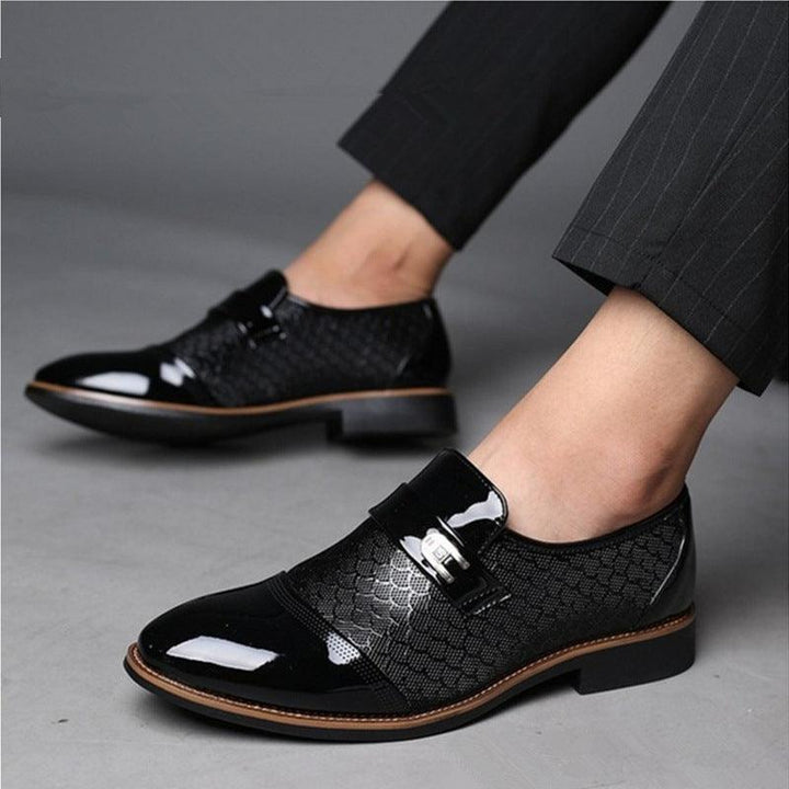 New Embossed Men's Leather Loafers - Stylish Artificial PU Leather Shoes