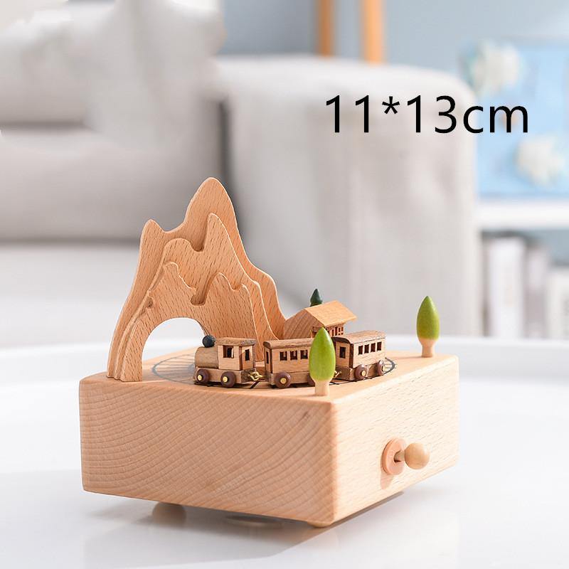 Music Boxes Innovative Rotating Musical Box Wooden Music Box Table Decoration - MRSLM