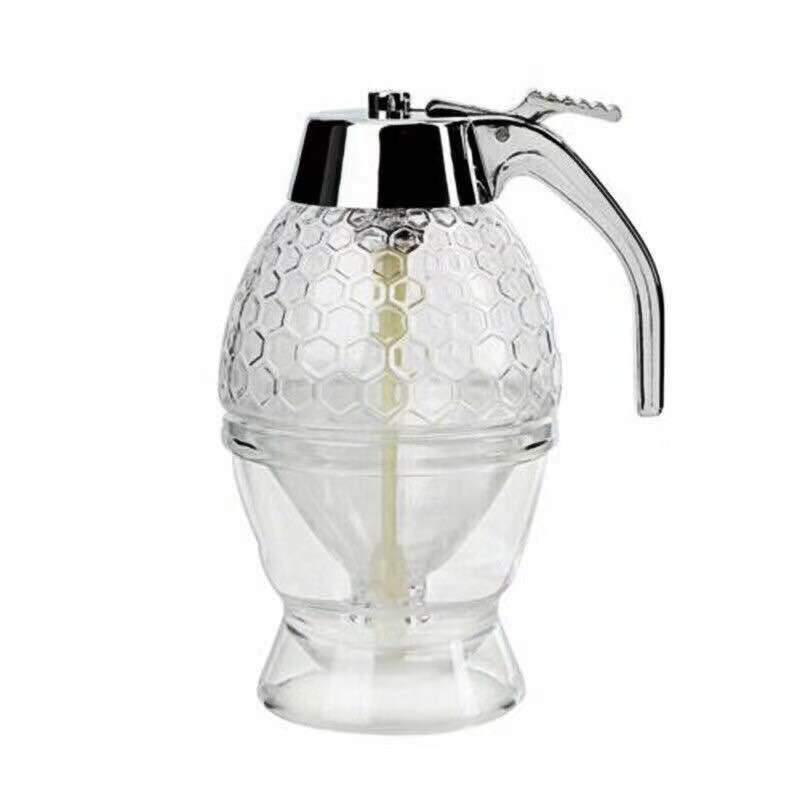 Squeeze Bottle Honey Jar Container Bee Drip Dispenser Kettle Storage Pot (Transparent) - MRSLM