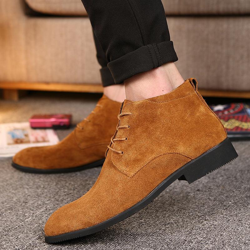 Men's Mid-top Lace-up Pointed Casual Shoes