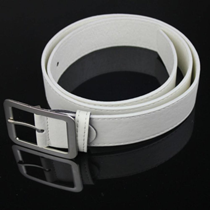 43 Inches Men Women Casual Faux Leather Belts Alloy Square Buckle Waist Strap