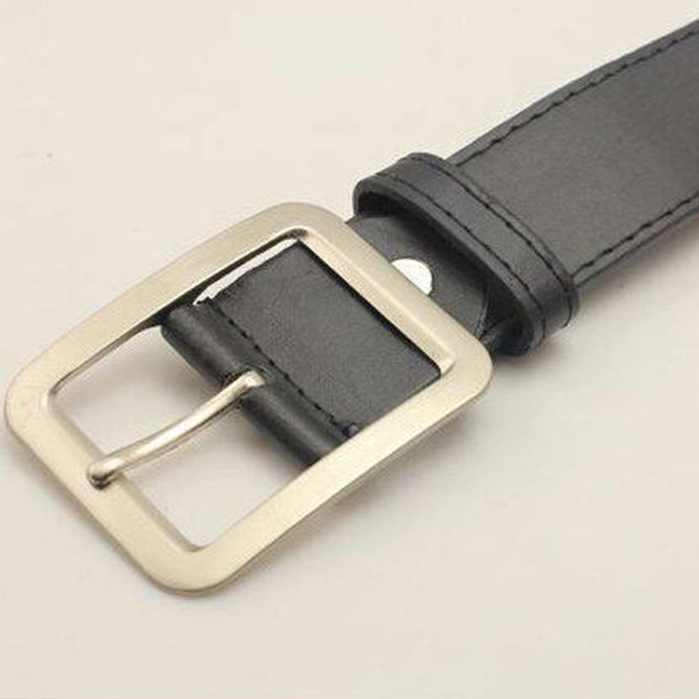 43 Inches Men Women Casual Faux Leather Belts Alloy Square Buckle Waist Strap