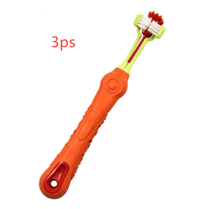 Three Sided Pet Toothbrush Dog Brush Bad Breath Tartar Teeth Care - MRSLM