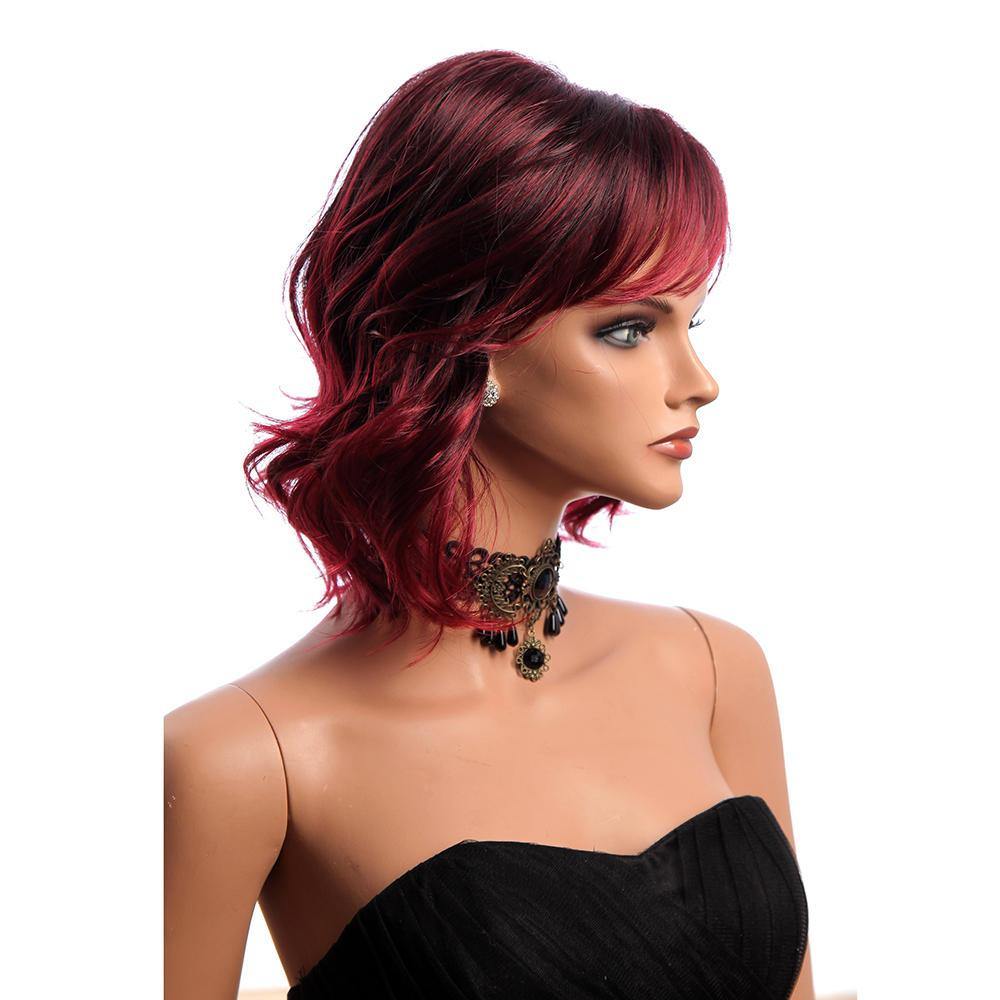 14 Inch Short Curly Synthetic Hair Wigs KANEKALON Side Bang Fashion Lady Women