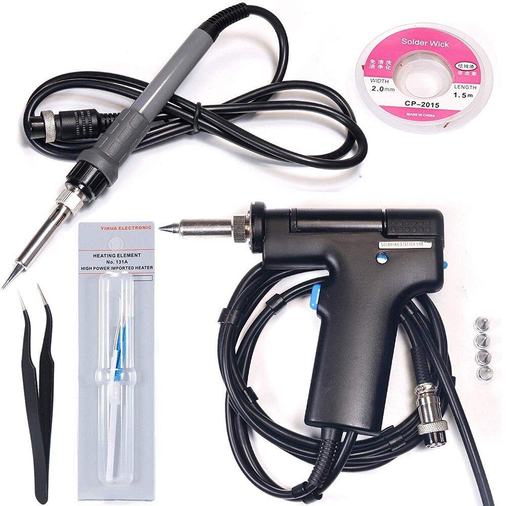 YIHUA 948-II 4 in 1 Hot Air Rework Soldering Iron and Desoldering Suction Tin Gun Station with Suction Pick Up Pen