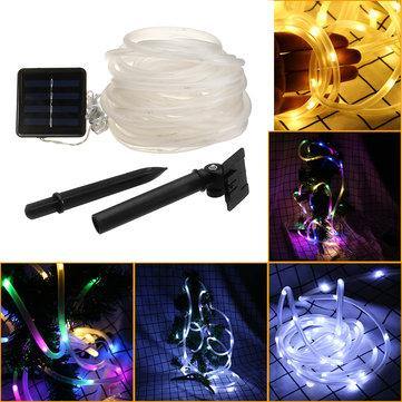 39FT 100 LED Solar String Rope Fairy Light Waterproof Xmas Wedding Party Decor Night Light