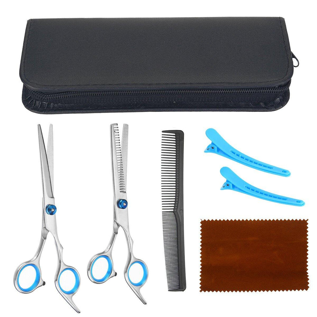 4/7/8/9/10Pcs Professional Hairdressing Scissors Set Hair Cut Thinning Shears Comb Hairpins - MRSLM