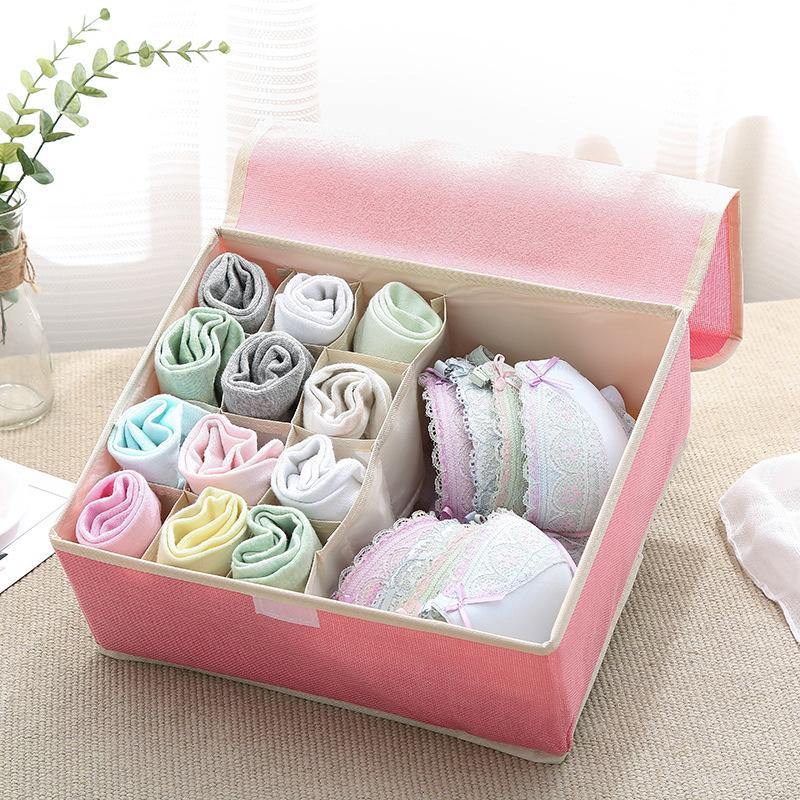 Cotton Underwear Storage Box Organizer Multi-Collapsible Bra Underwear Socks Storage Box Parts Storage Box