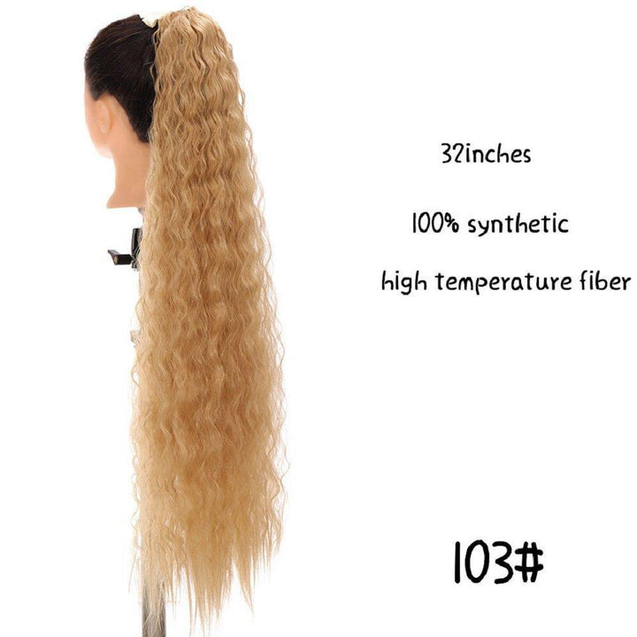 32inch 10 Colors Long Curly Hair High Temperature Fiber Bandage Ponytail Wig Piece