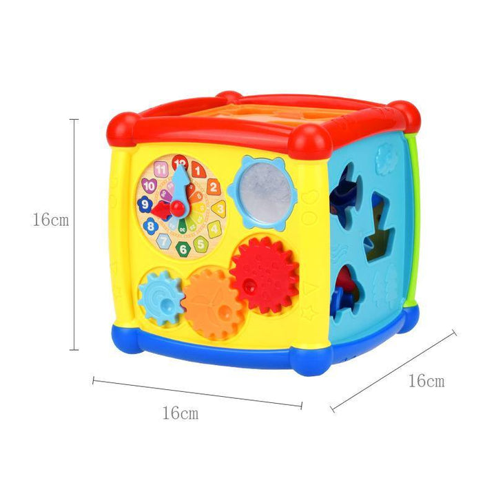 CMontessori Early Education Educational Toy Baby Toy Geometry Shape Pairing Blocks Toys Music Gear Clock Learn basic life skills (Color)