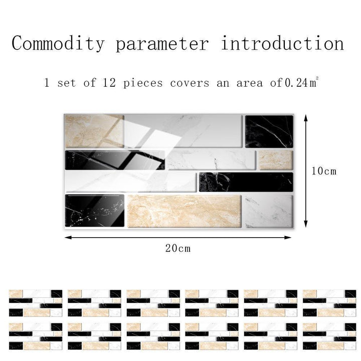 Marble Rock Crystal Tile Stickers Self-adhesive Wear-resistant Floor