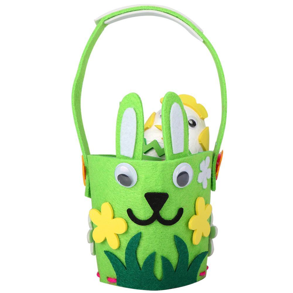 Cartoon Happy Easter Decorations for Home Egg Basket Bunny Bag Cute Candy Pouch Gift Handbag DIY Kids Craft Easter Decor - MRSLM