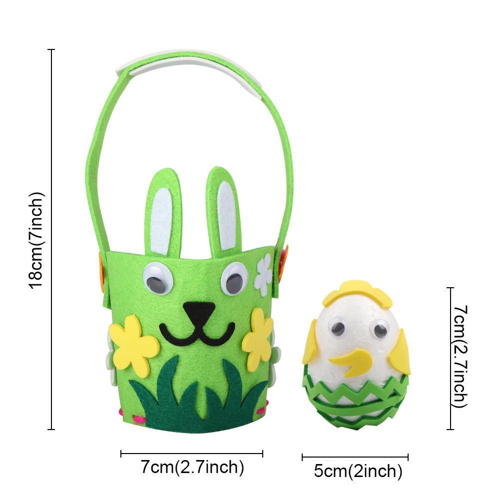 Cartoon Happy Easter Decorations for Home Egg Basket Bunny Bag Cute Candy Pouch Gift Handbag DIY Kids Craft Easter Decor